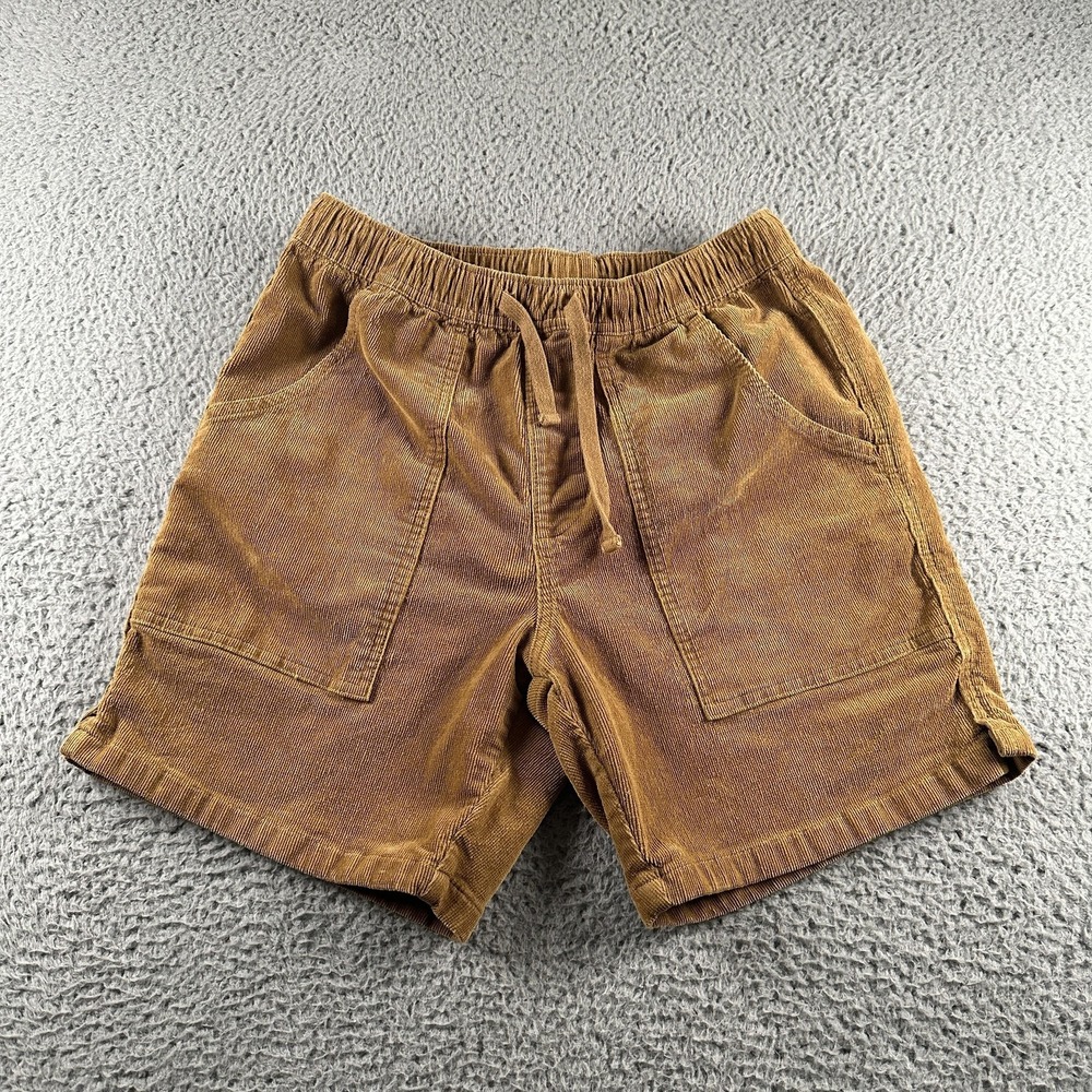 Katin Corduroy Shorts Mens S Brown Elastic Drawstring Pockets Casual Beach
